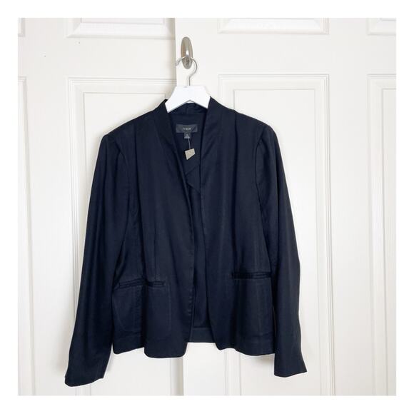 J. Crew Going Out Blazer Black Gramercy Twill Polished Jacket Sz 14 NWT - Picture 3 of 11